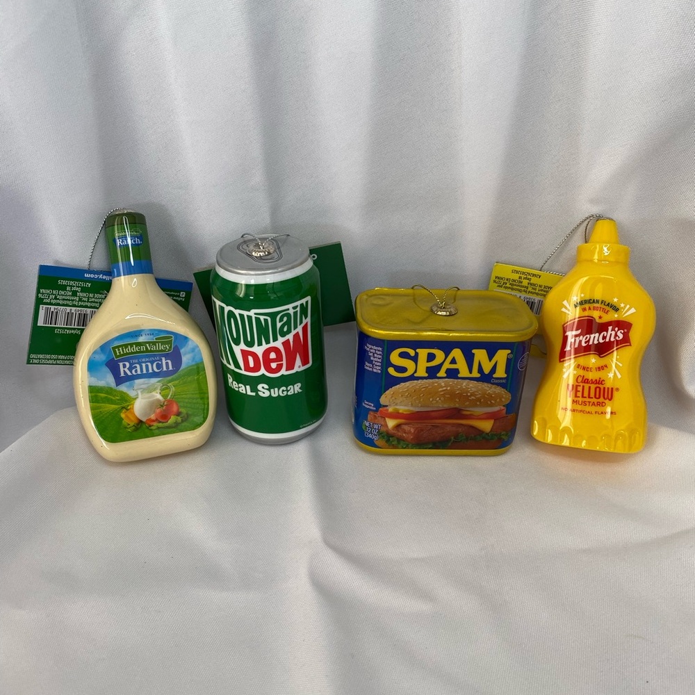4 novelty, food, item Christmas ornaments